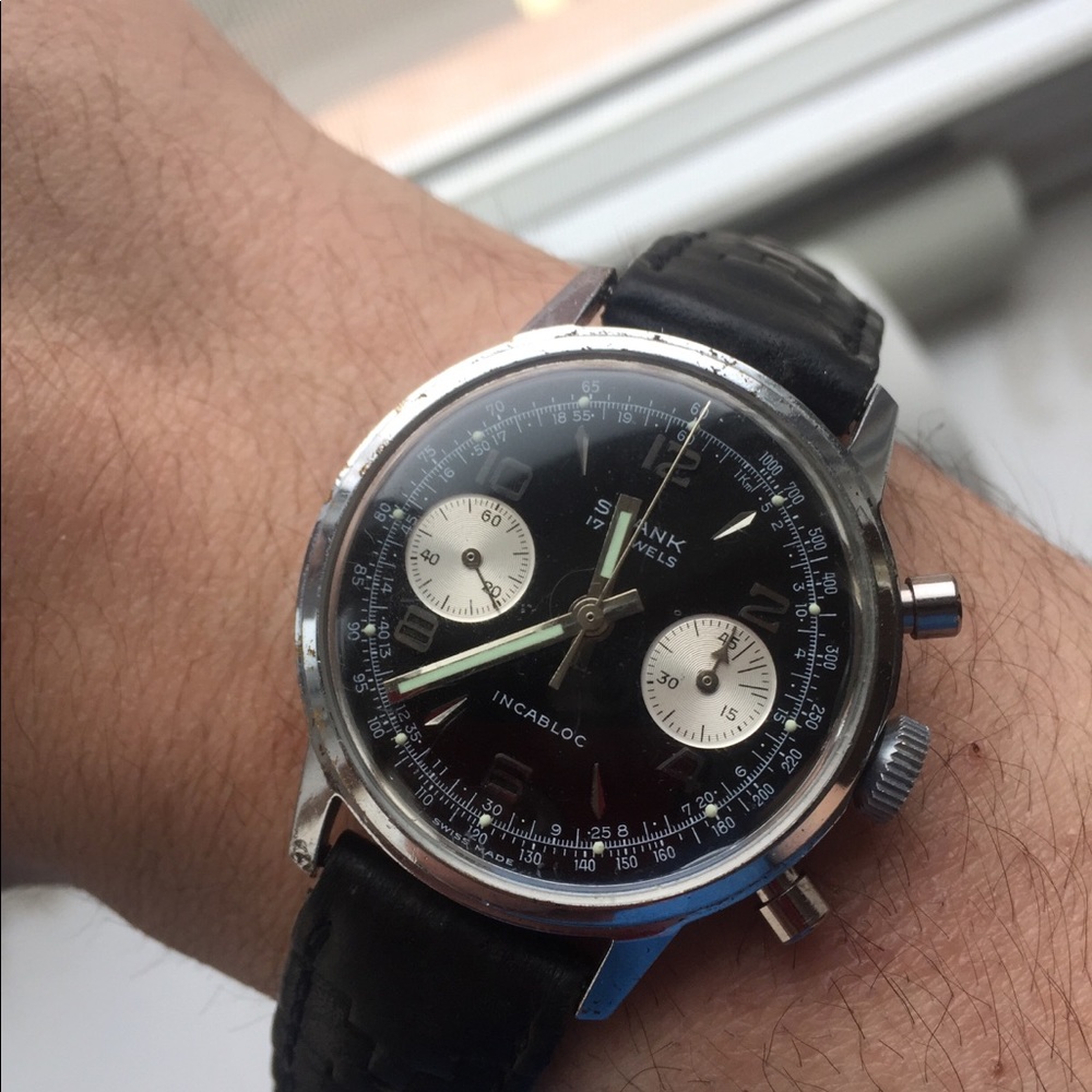 Vintage swank mechanical chronograph watch